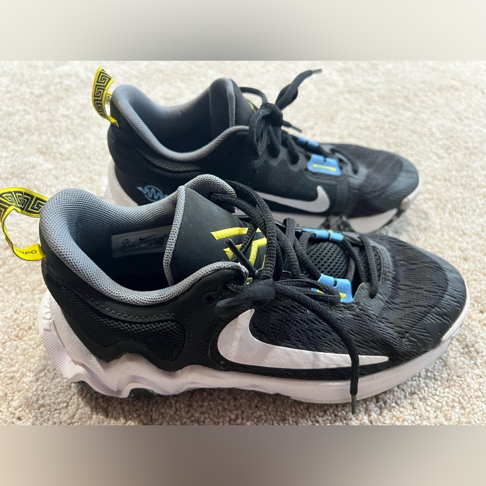 Nike Kids Giannis Black, White & Yellow Athletic Sneakers
